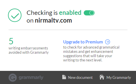 checking grammarly