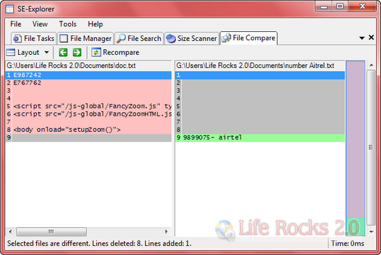 compare files