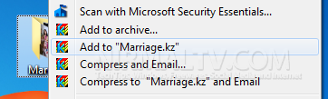 context menu