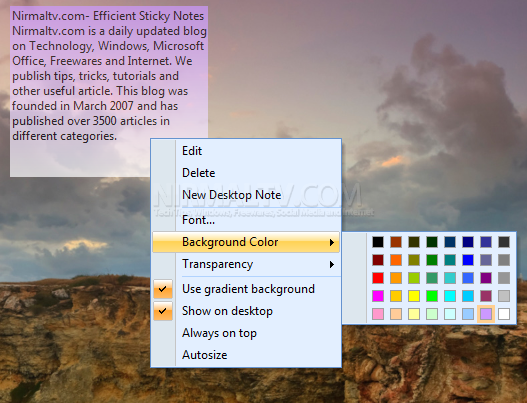 efficient desktop sticky