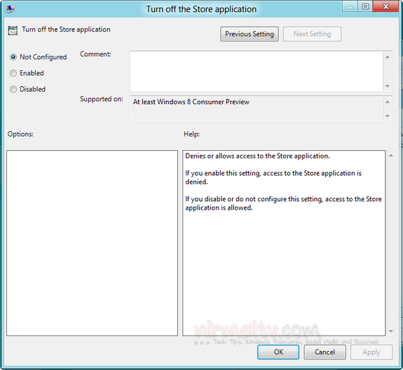 enable disable store