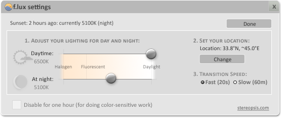 f.lux settings