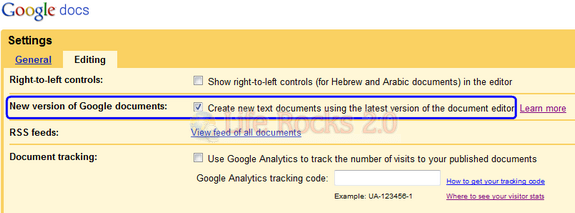 google Docs New Version