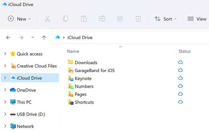 icloud in File Explorer