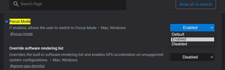 Enable Focus Mode On Microsoft Edge