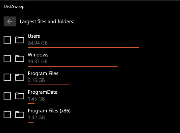 Large Files and Folders