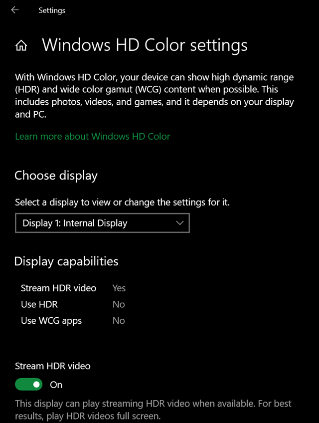 Enable HDR Streaming on Windows 10