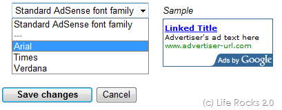 Adsense fonts