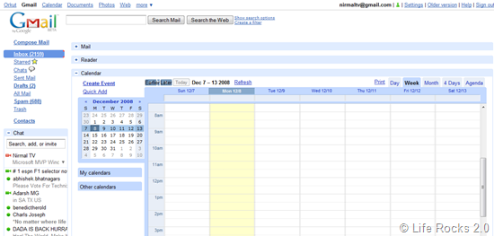 Calendar in Gmail