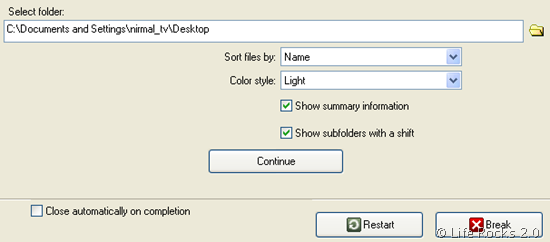 View File and folder list settings