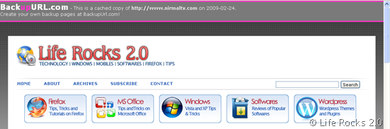 Backup page
