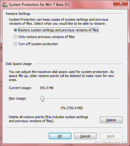 Configure System Restore
