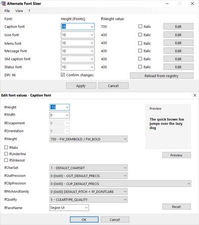 Change Windows 10 Font Size