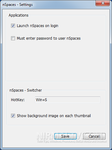 nSpaces Settings