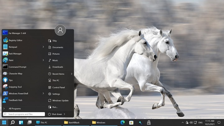 Old Start Menu in Windows 11