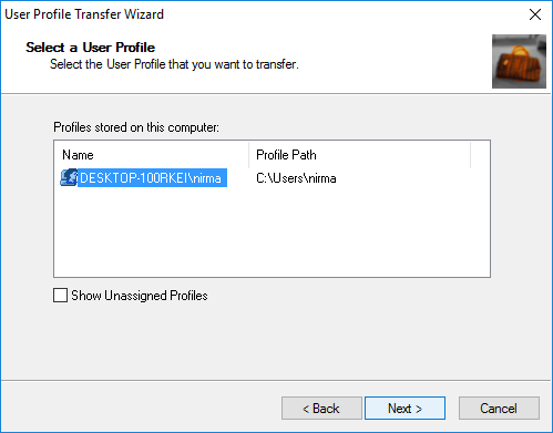 select user profile