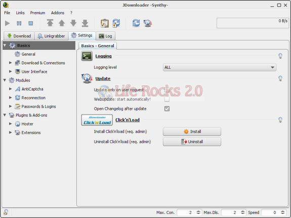 settings jDownloader