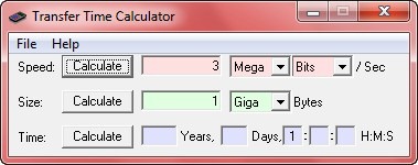 transfer time calulator