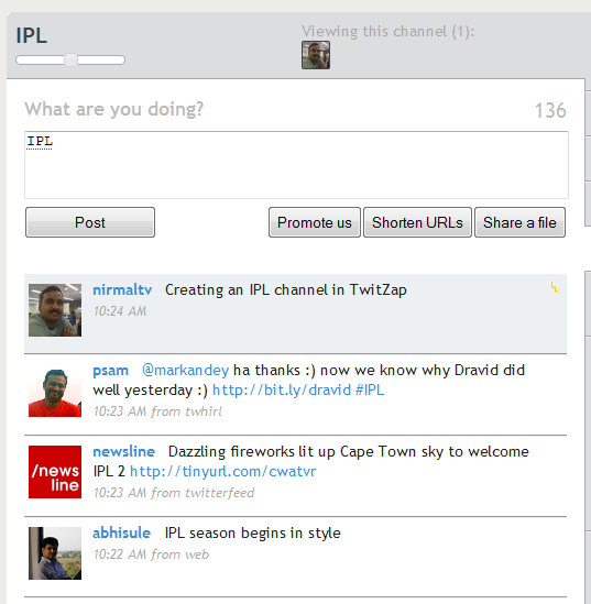 Twitter channel