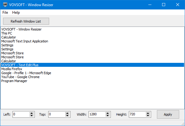Resize any Window to Specific Size