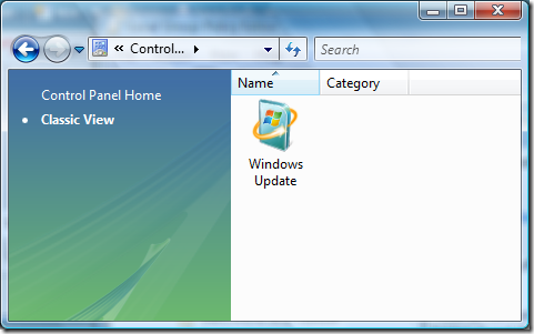 Control panel view