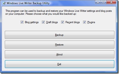 Live Writer back up