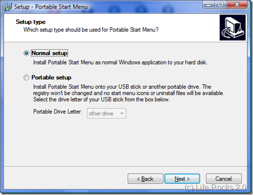 Portable drive installation